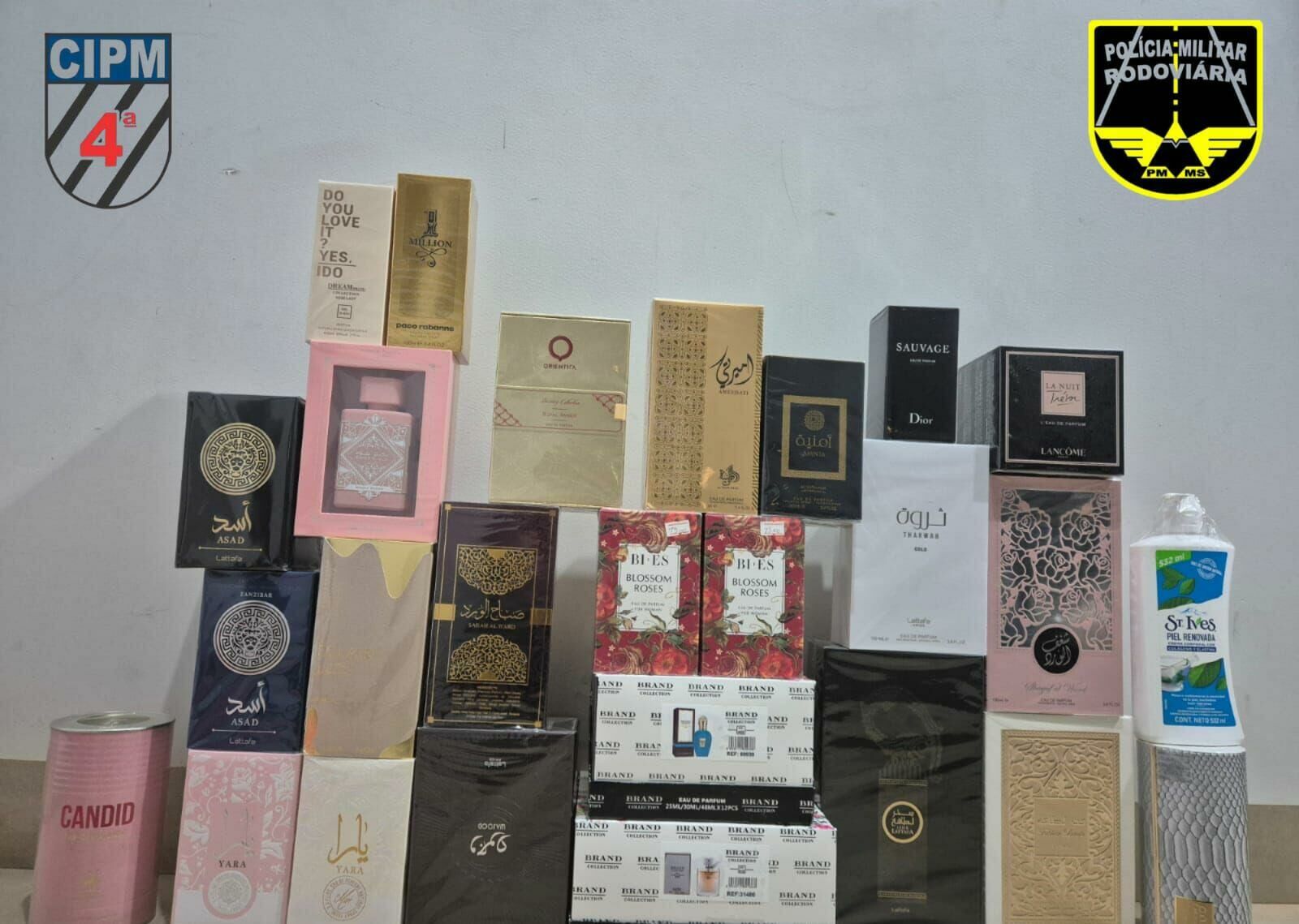Imagem de compartilhamento para o artigo Perfumaria avaliada em R$ 10 mil é apreendida em micro-ônibus na MS-223 da MS Todo dia